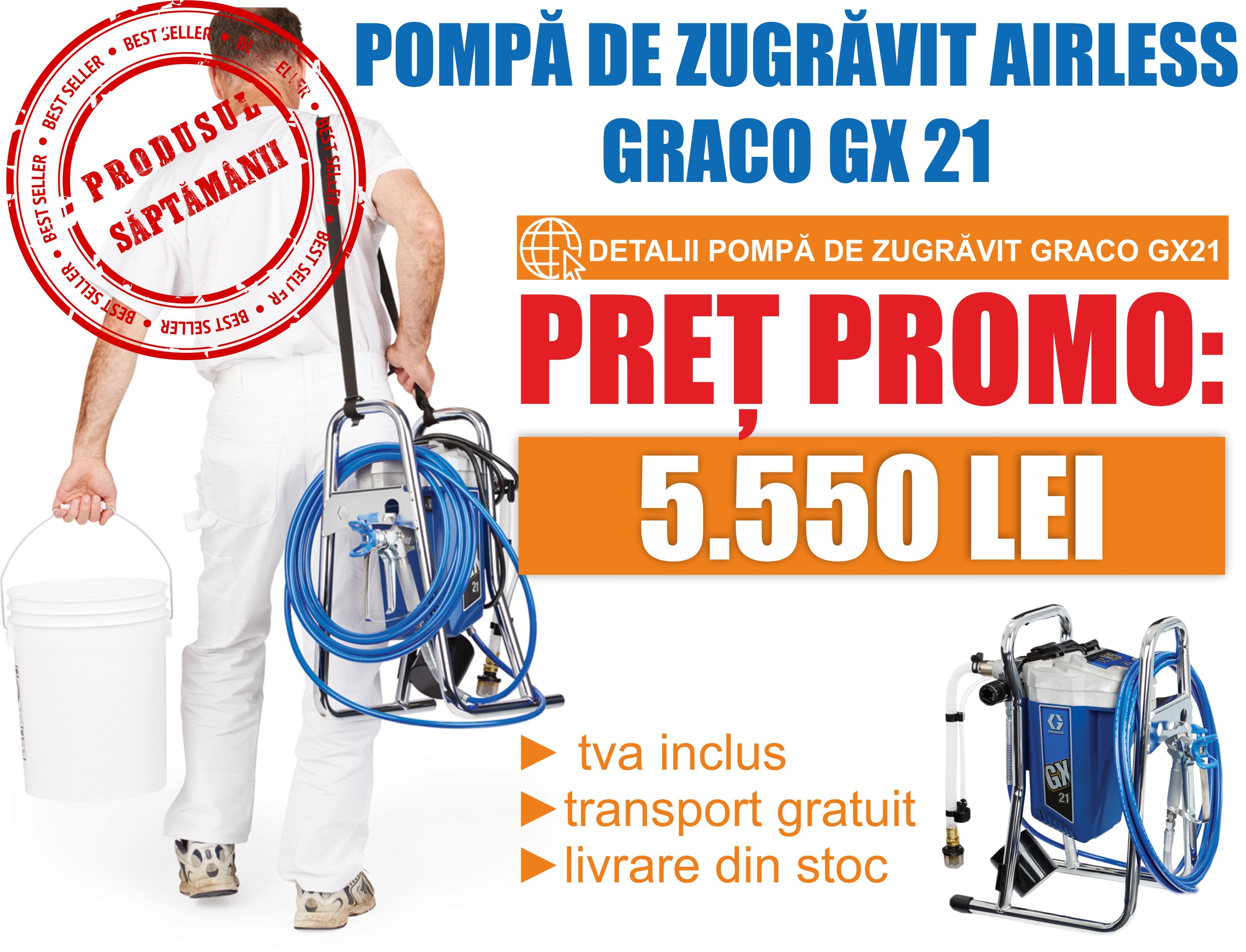 POMPA DE ZUGRAVIT AIRLESS GRACO GX21